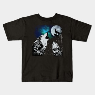 3 wolf in a moon Kids T-Shirt